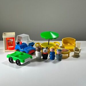 Vintage 70s Fisher Price #997 Play Family Village Replacements Set Of 17